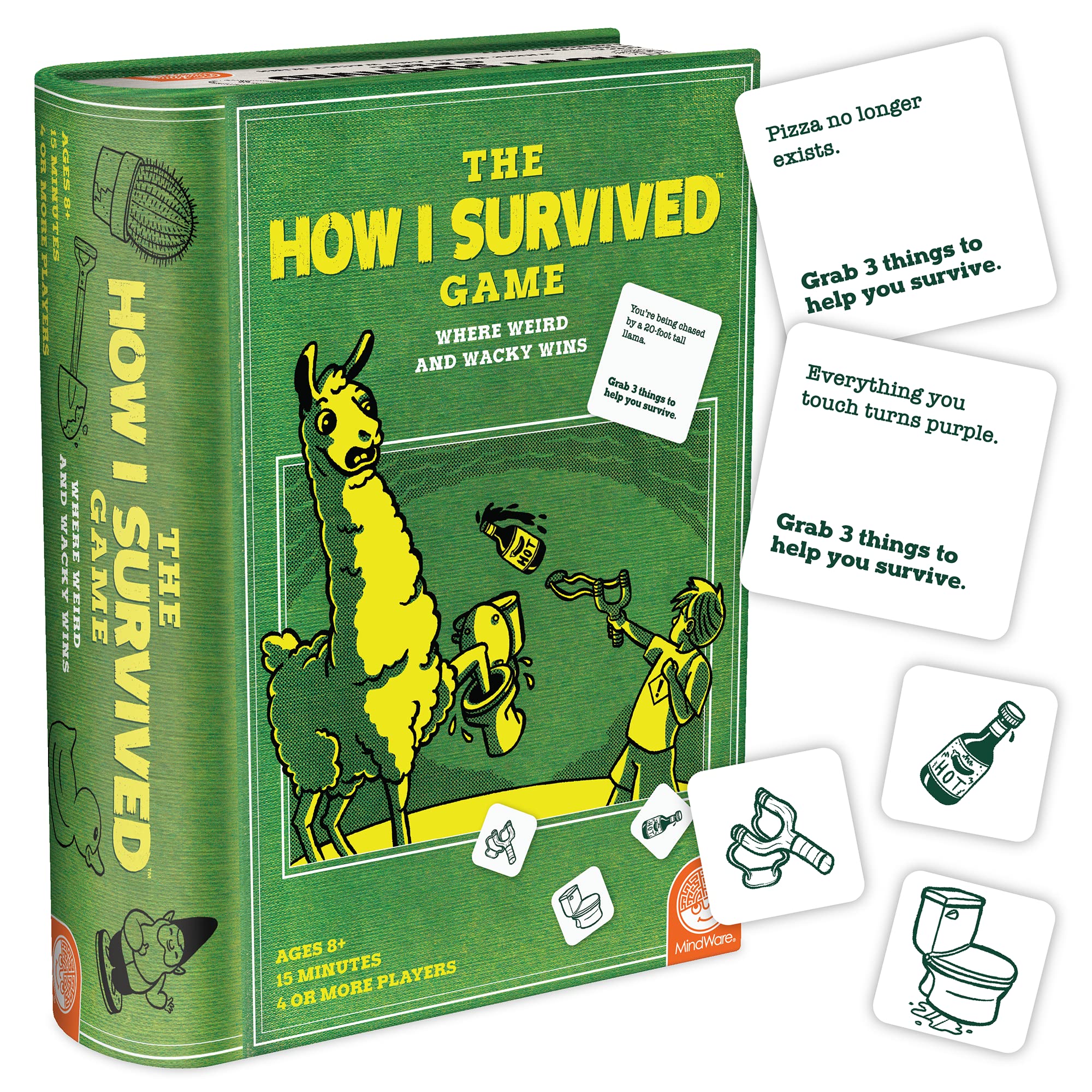 MindWare How I Survived card game box front, inviting family fun and quick setup.