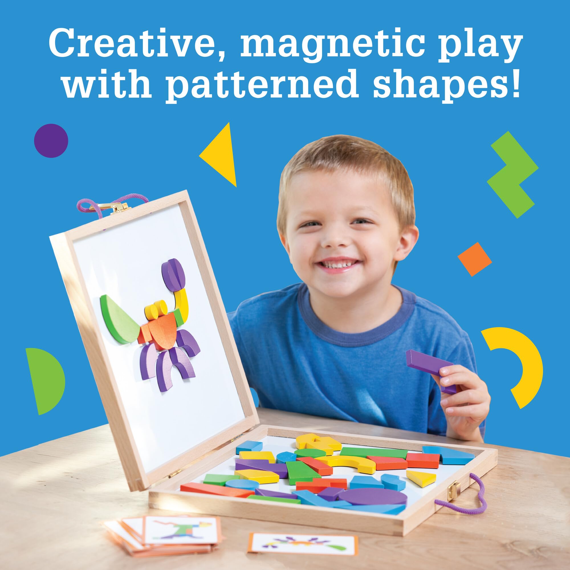 MindWare Imagination Magnets colorfully laminated puzzles spark thinking and familiarize shapes.