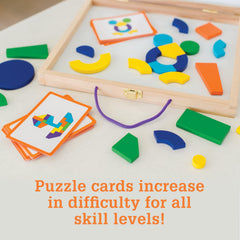 MindWare Imagination Magnets compact storage case travels easily for classroom or home use.