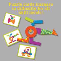 MindWare Imagination Patterns magnets used as fridge magnets for playful learning