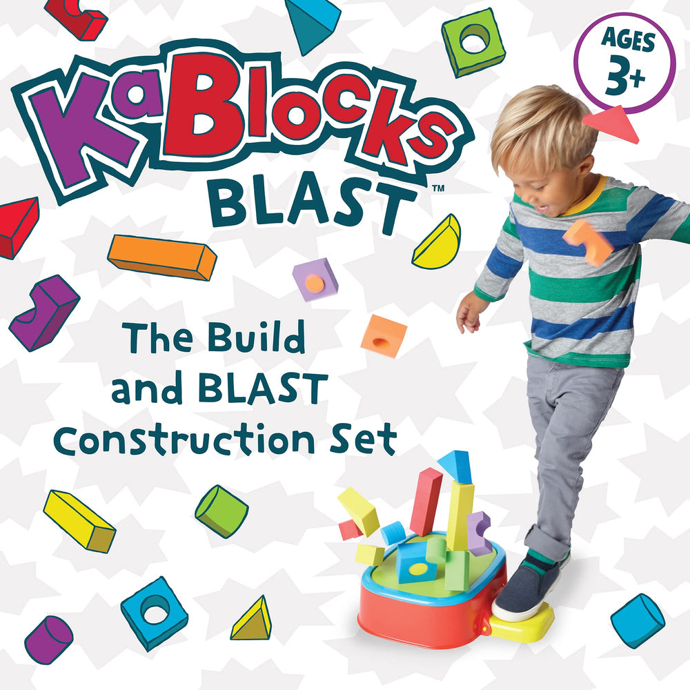 KaBlocks Blast launch blocks sending foam pieces into the air for dynamic fun
