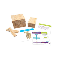 MindWare KEVA kit with puzzle and design cards for STEM play
