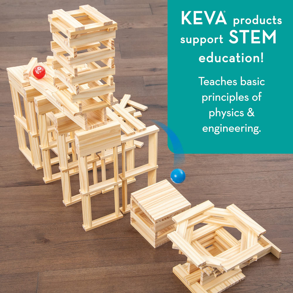 MindWare KEVA Contraptions interchangeable planks fit with other systems for expanded designs.