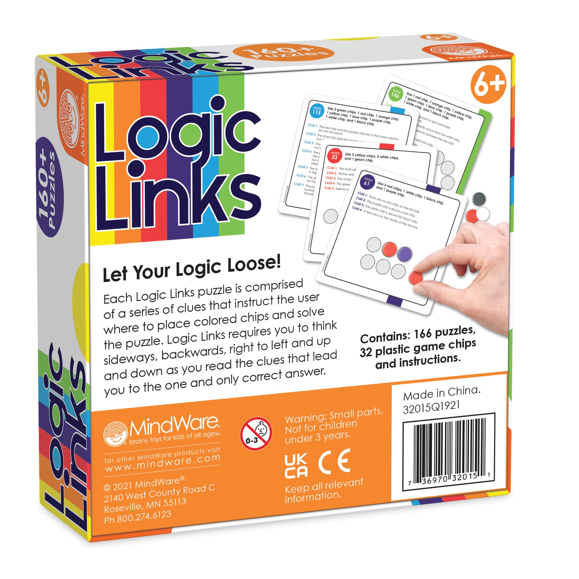 MindWare Logic Links 32 chips included for versatile puzzle setup