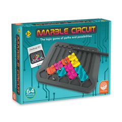 MindWare Marble Circuit puzzle board with multi-directional tiles for strategic play.