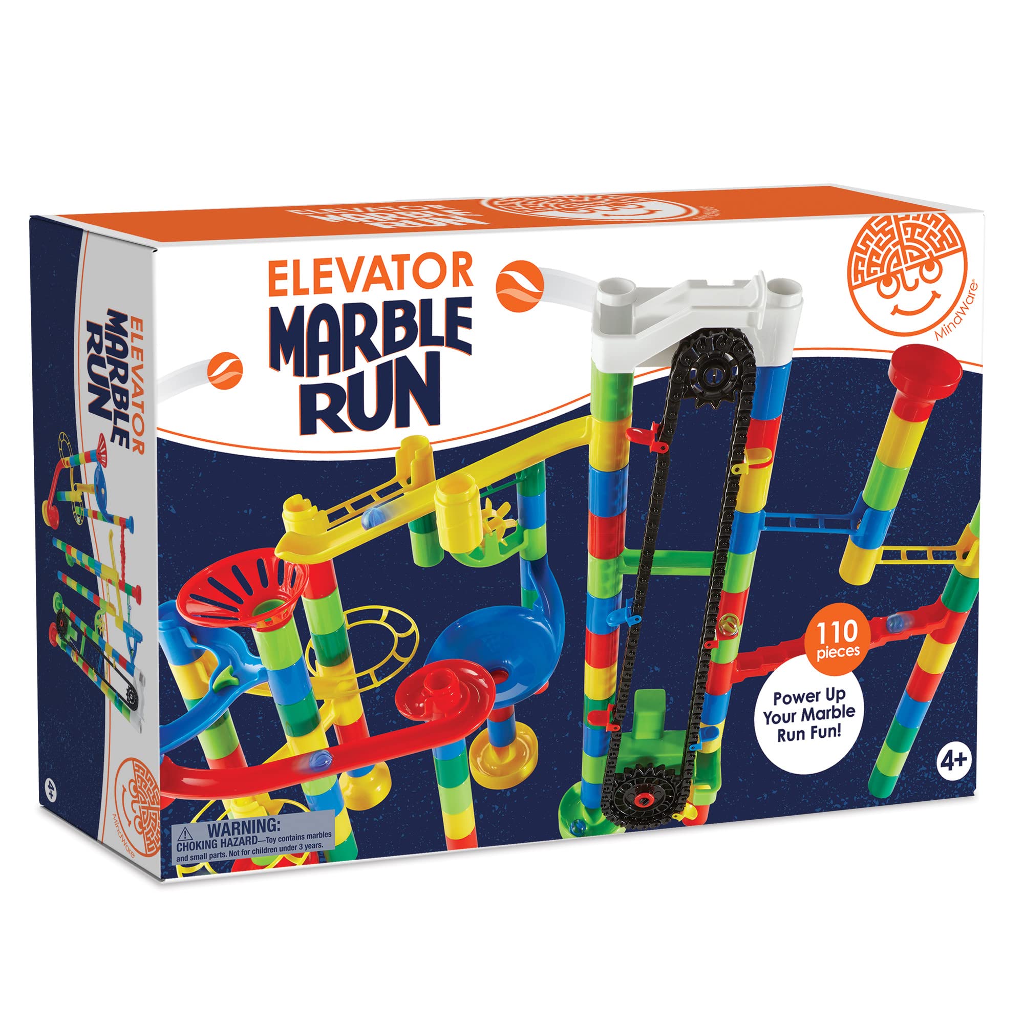 MindWare double funnel captures marbles for dramatic drops