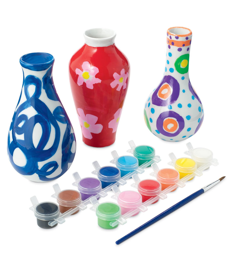 MindWare Paint Your Own Vases color guide teaches painting techniques