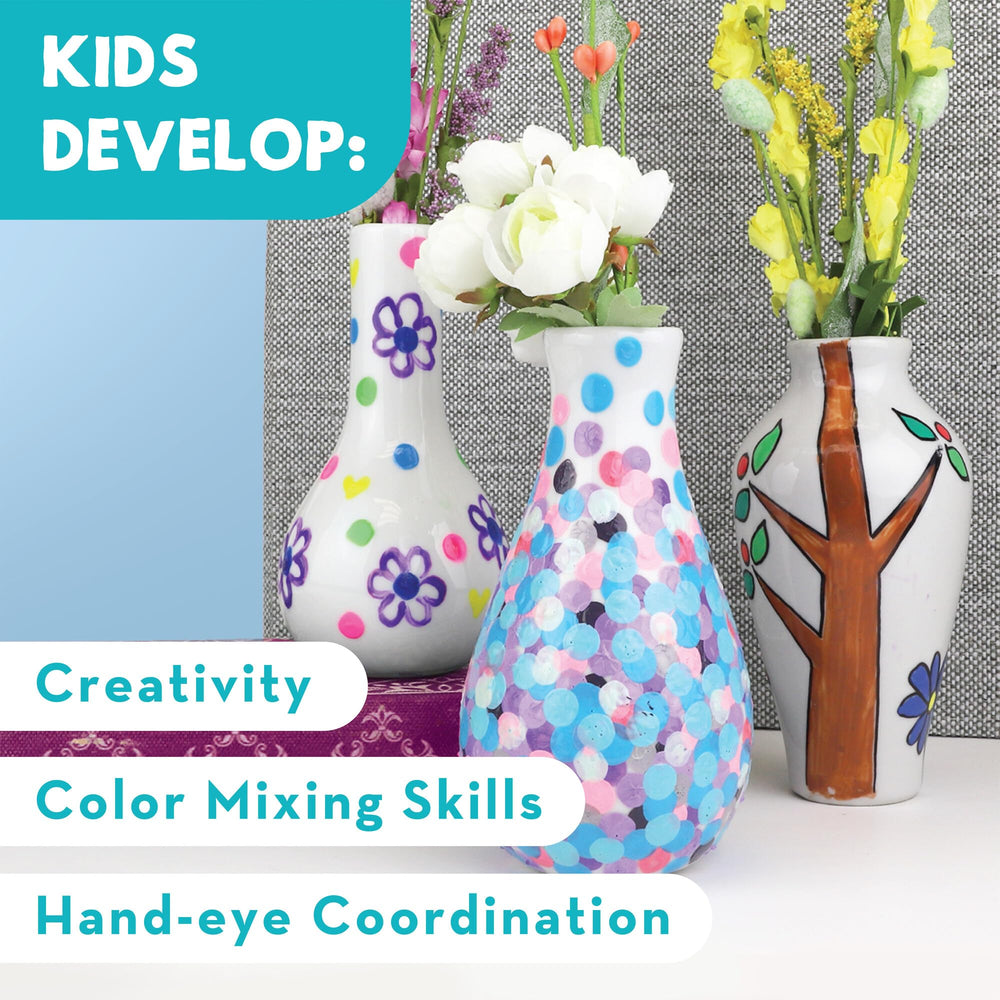MindWare Paint Your Own Vases holiday designs inspire seasonal decor