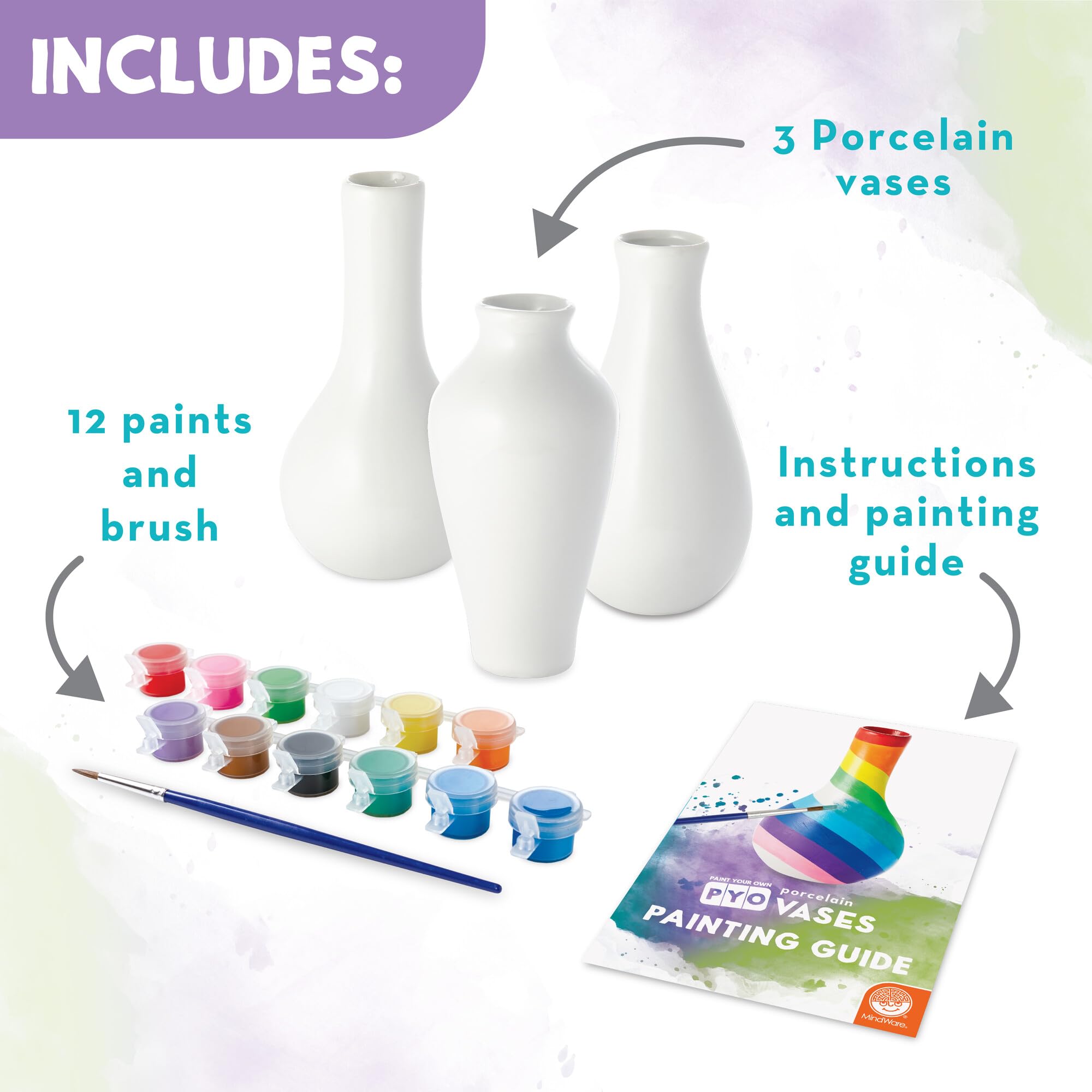 MindWare Paint Your Own Vases colors for vibrant vase designs