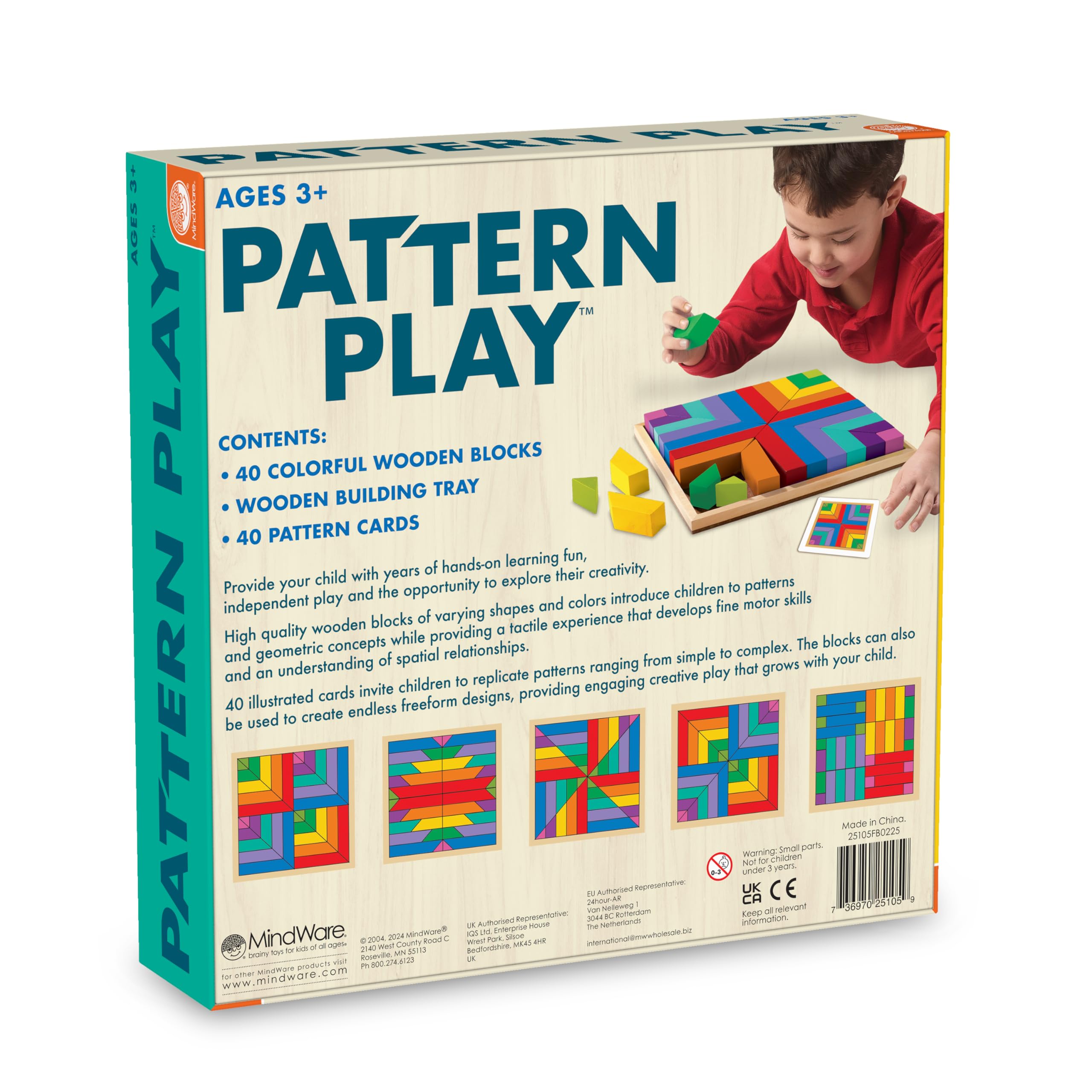 MindWare Pattern Play compact tray set up for tabletop creative design
