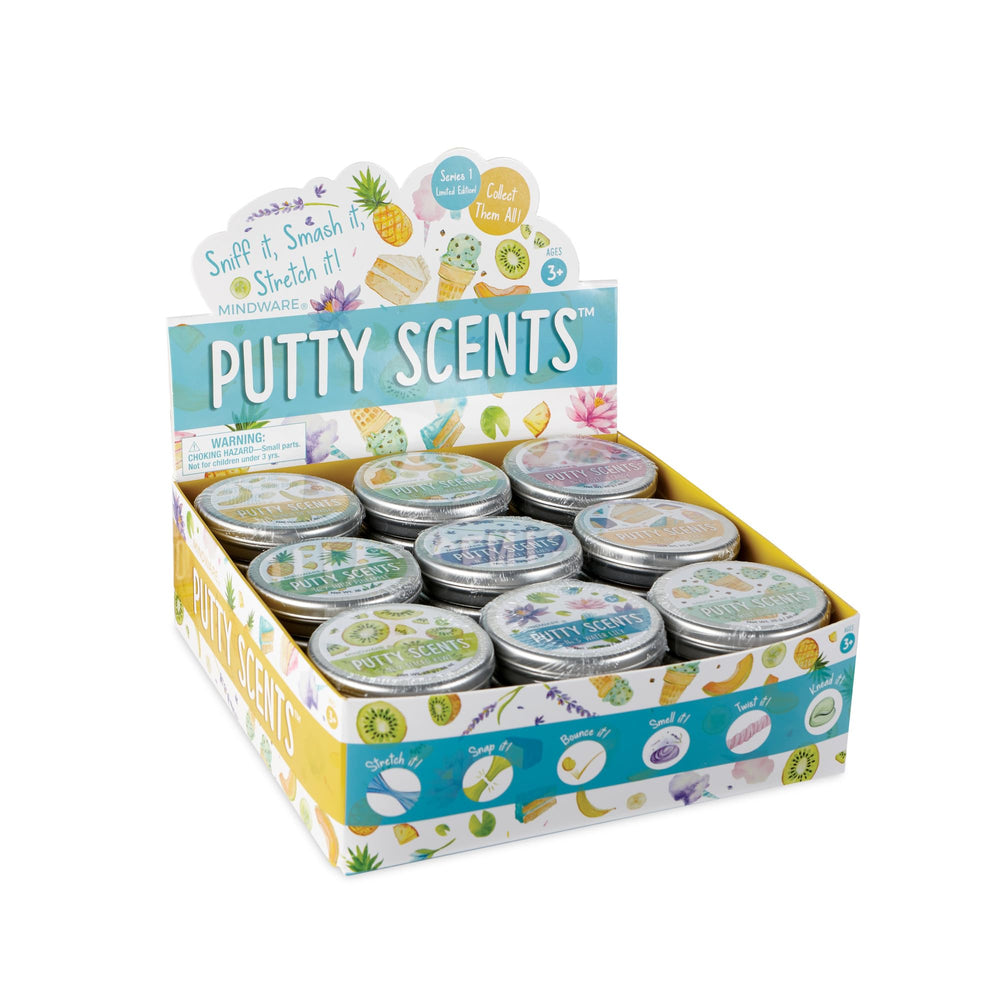 MindWare Putty Scents tin with bunch of bananas for sensory play