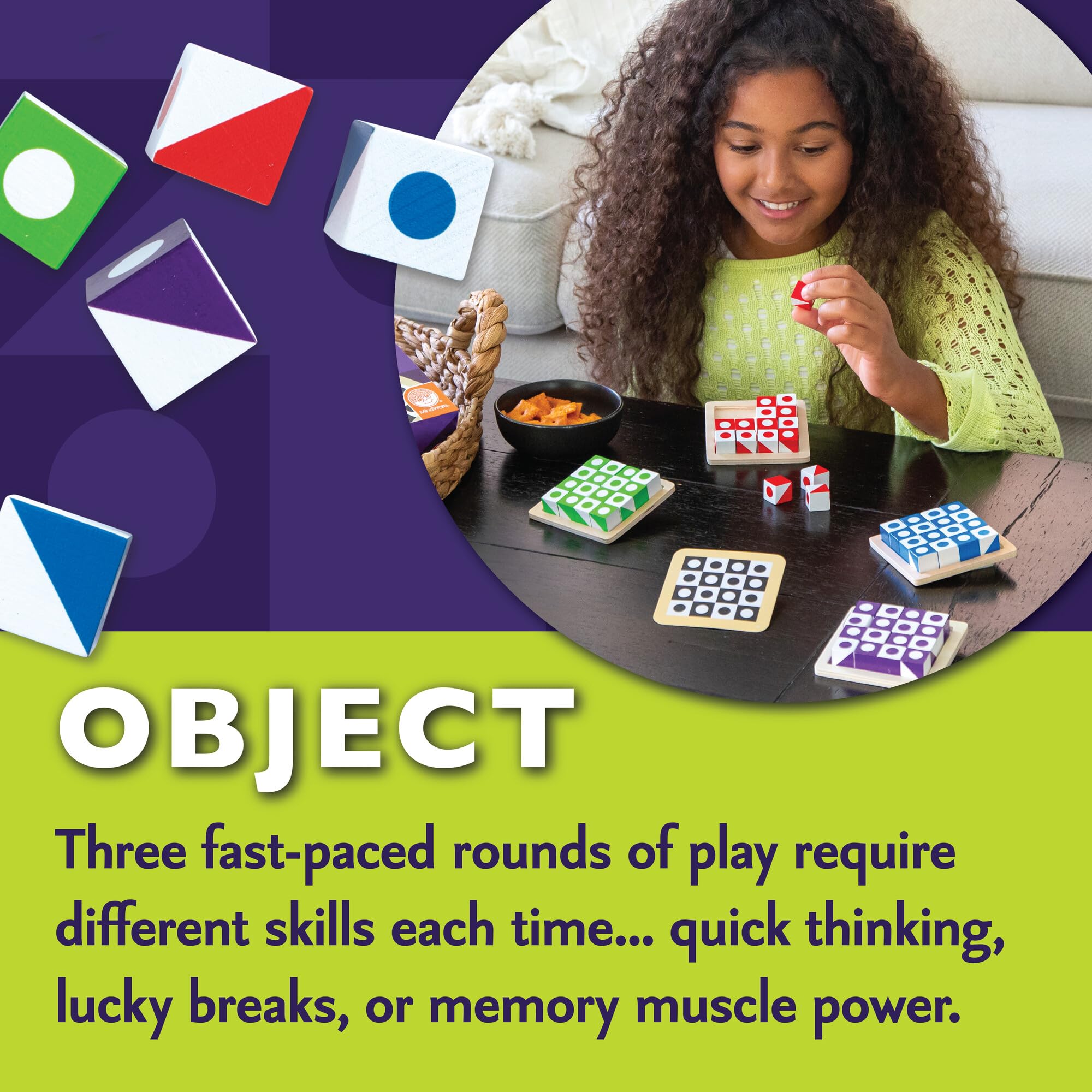 MindWare Q-Bitz game setup enables a fast start for busy evenings.