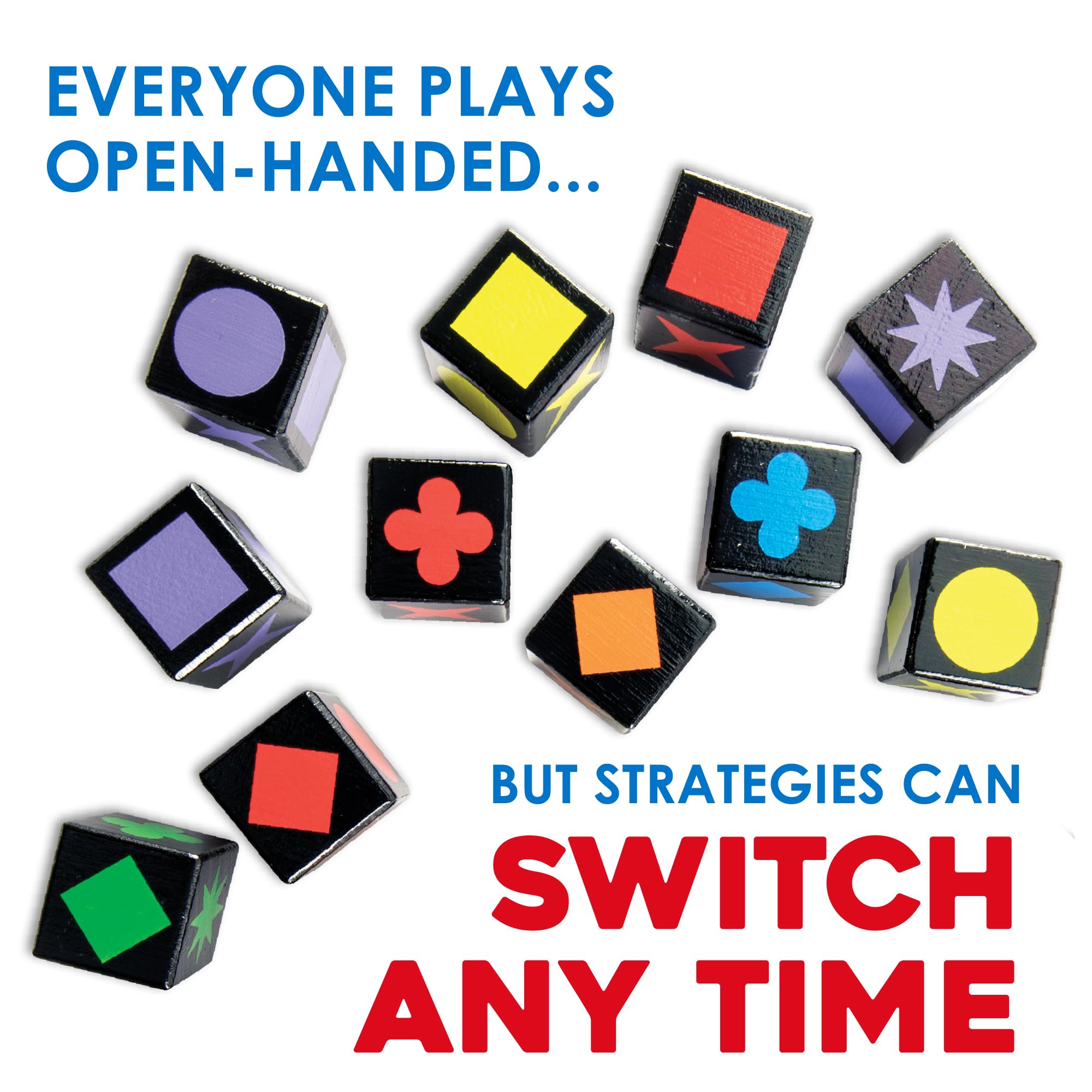MindWare Qwirkle Cubes strategy play scene demonstrates forward thinking and planning.