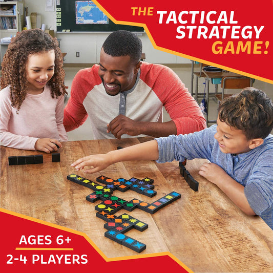 MindWare Qwirkle tiles stored in a drawstring bag for easy travel.