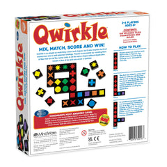MindWare Qwirkle close-up shows vibrant tile tones and shapes.