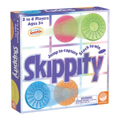 MindWare Skippity board game setup with a colorful board and pieces.
