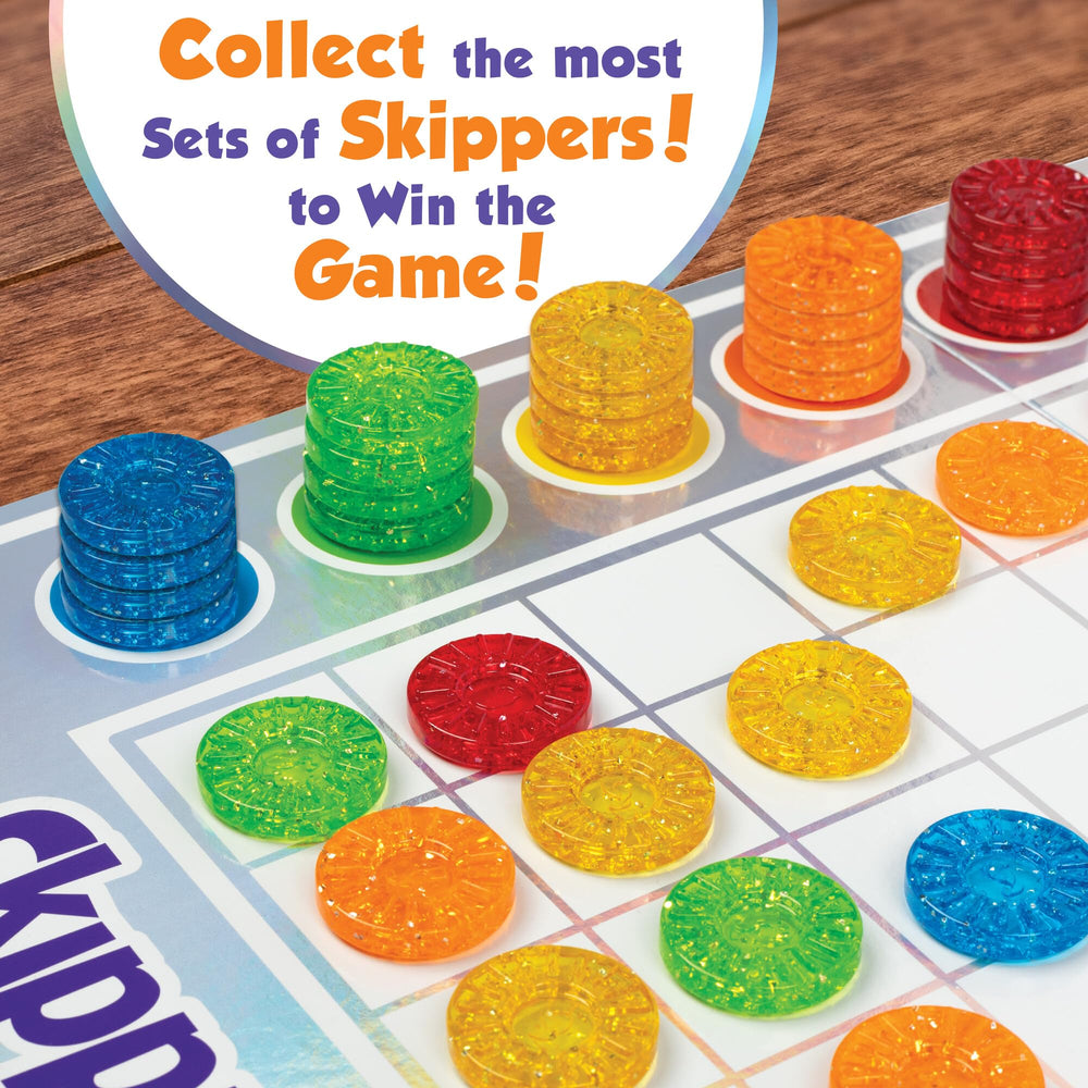 Family game night featuring MindWare Skippity and color strategy.