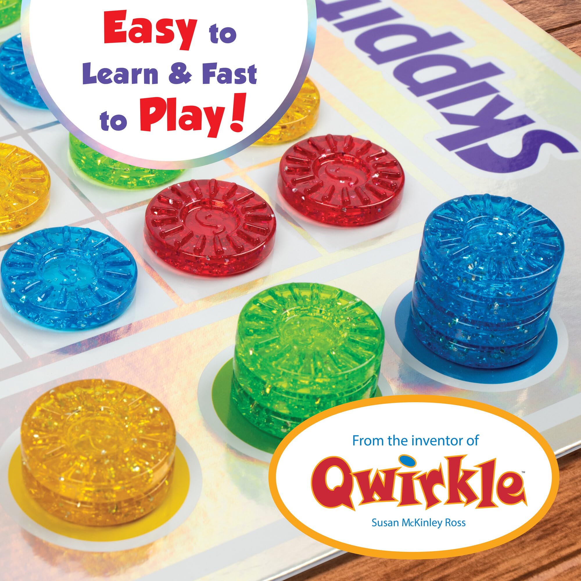 Players taking turns in MindWare Skippity as pieces are captured.