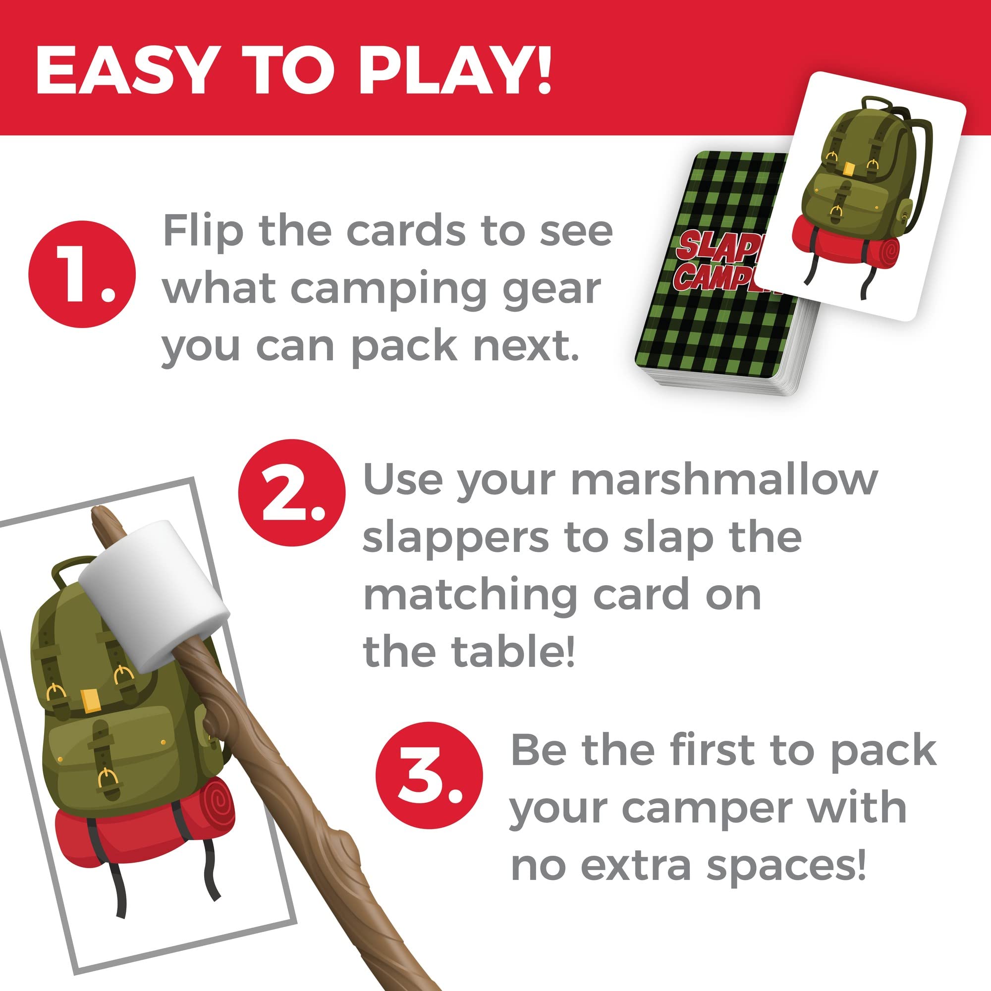 MindWare Slappy Camper cards showcase camping gear for lively, imaginative rounds.