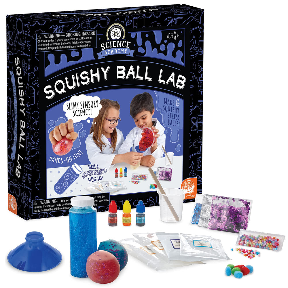 MindWare Squishy Ball Lab contents displayed for hands-on science setup