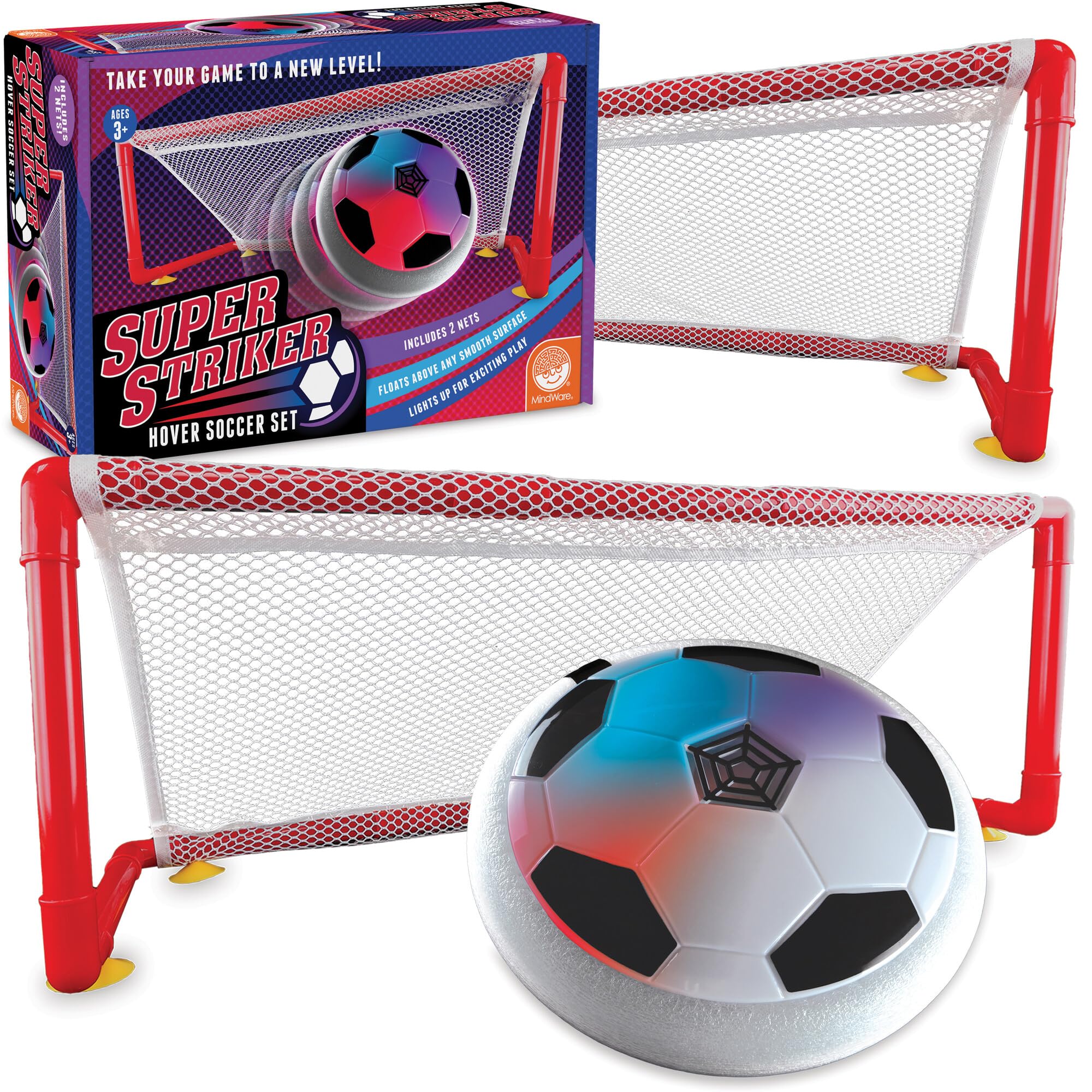 MindWare Super Striker hover ball in action for interactive indoor play