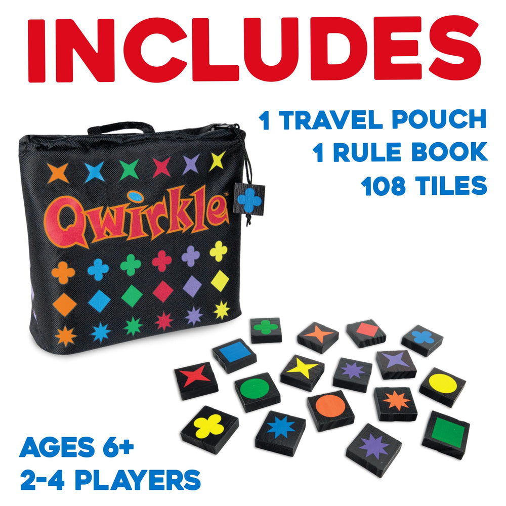 MindWare Travel Qwirkle tile closeup highlights solid wood texture.
