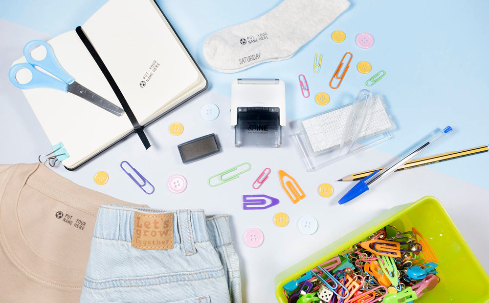 Mine Stamp Compact Clothing Marker marking backpacks and shoes for easy identification