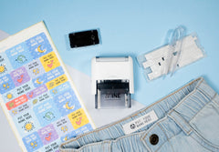 Mine Stamp Compact Clothing Marker marking books at school shows versatile use