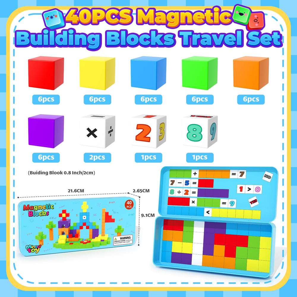 Minecftoy magnetic blocks number and operator blocks for simple math play.
