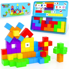 Minecftoy magnetic blocks travel case enabling portable play and easy storage.