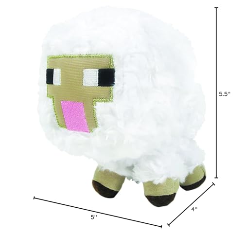 Pixelated embroidery details on Minecraft Baby Sheep plush offer authentic charm and collectibility.