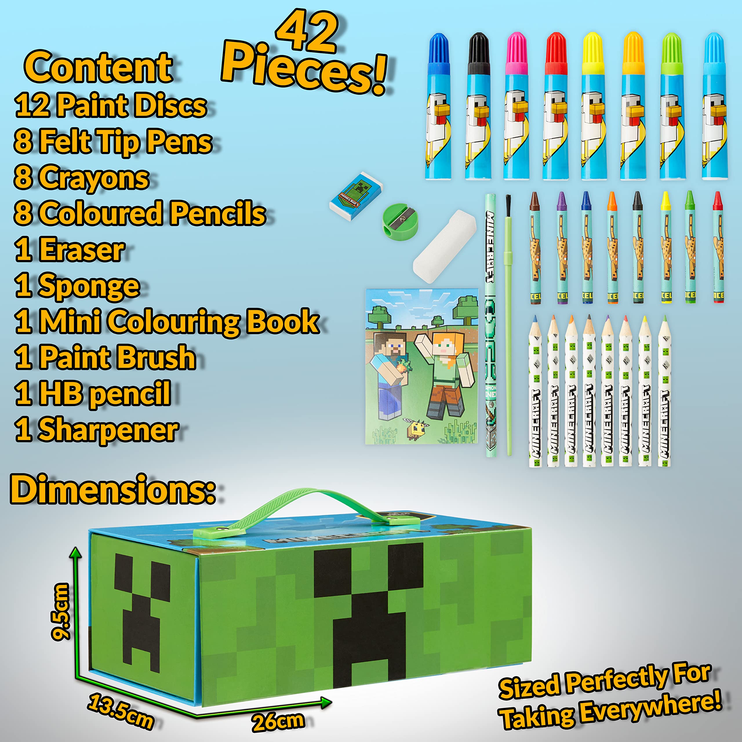 Minecraft coloring pencils eight-pack perfect for shading and detail.