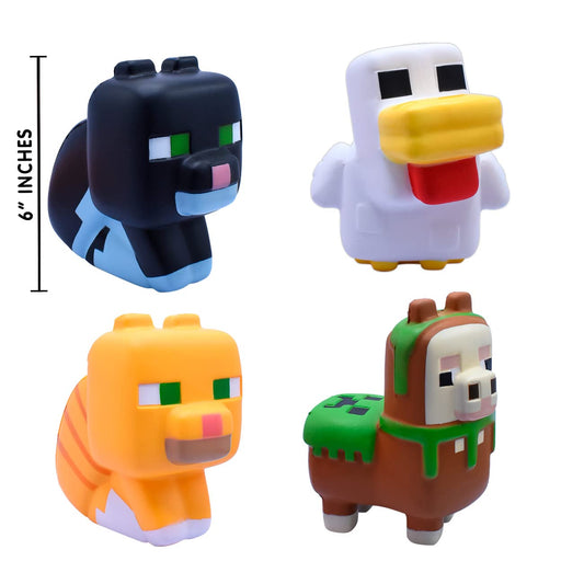 Minecraft Mega SquishMe llama scented slow-rise for calming fidget play.