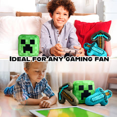 Three-pack Minecraft plush set for toddler beds and playrooms