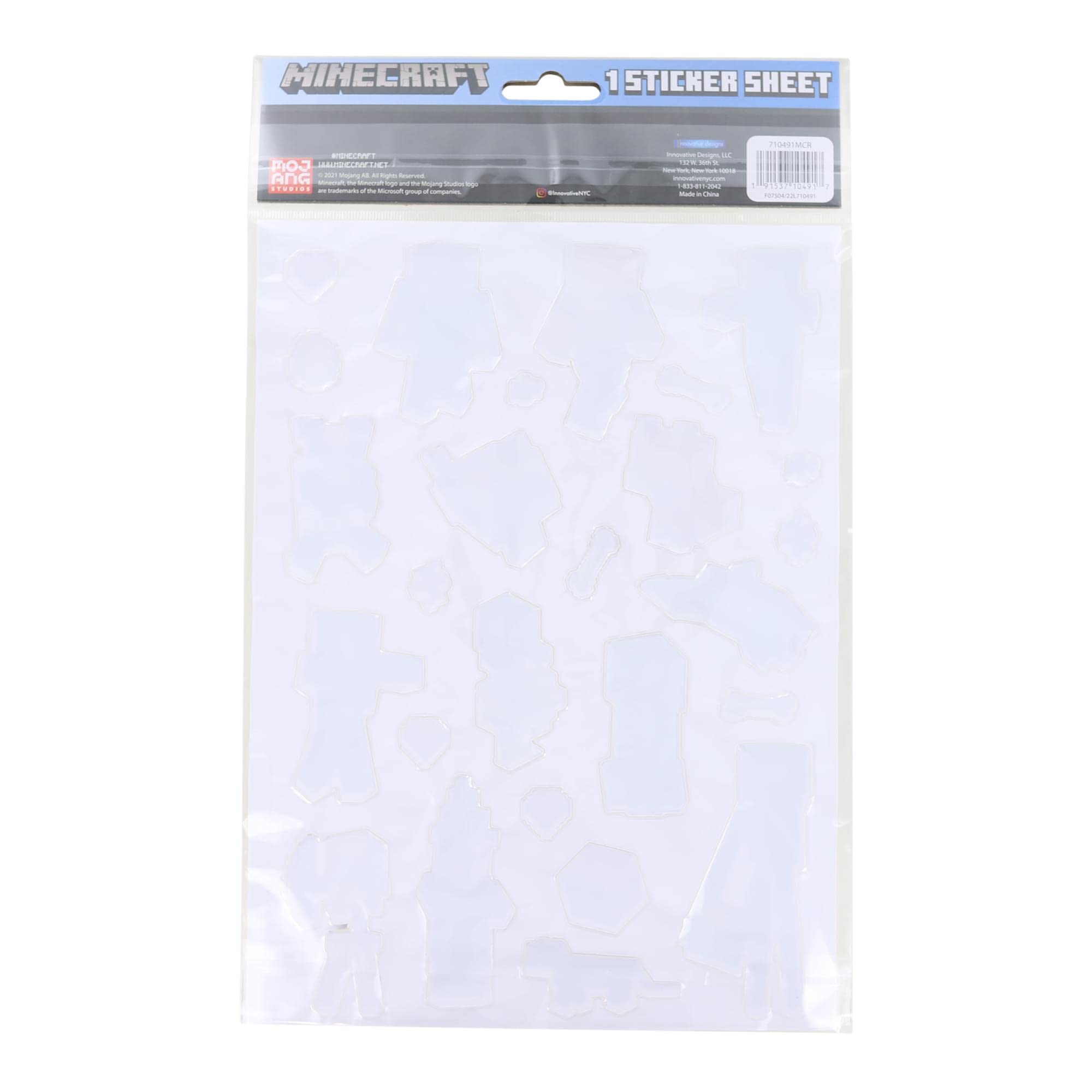 Minecraft Raised Stickers counter display setup for easy gifting and display
