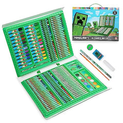Minecraft starter art kit with glue, sharpener, eraser and brush for projects