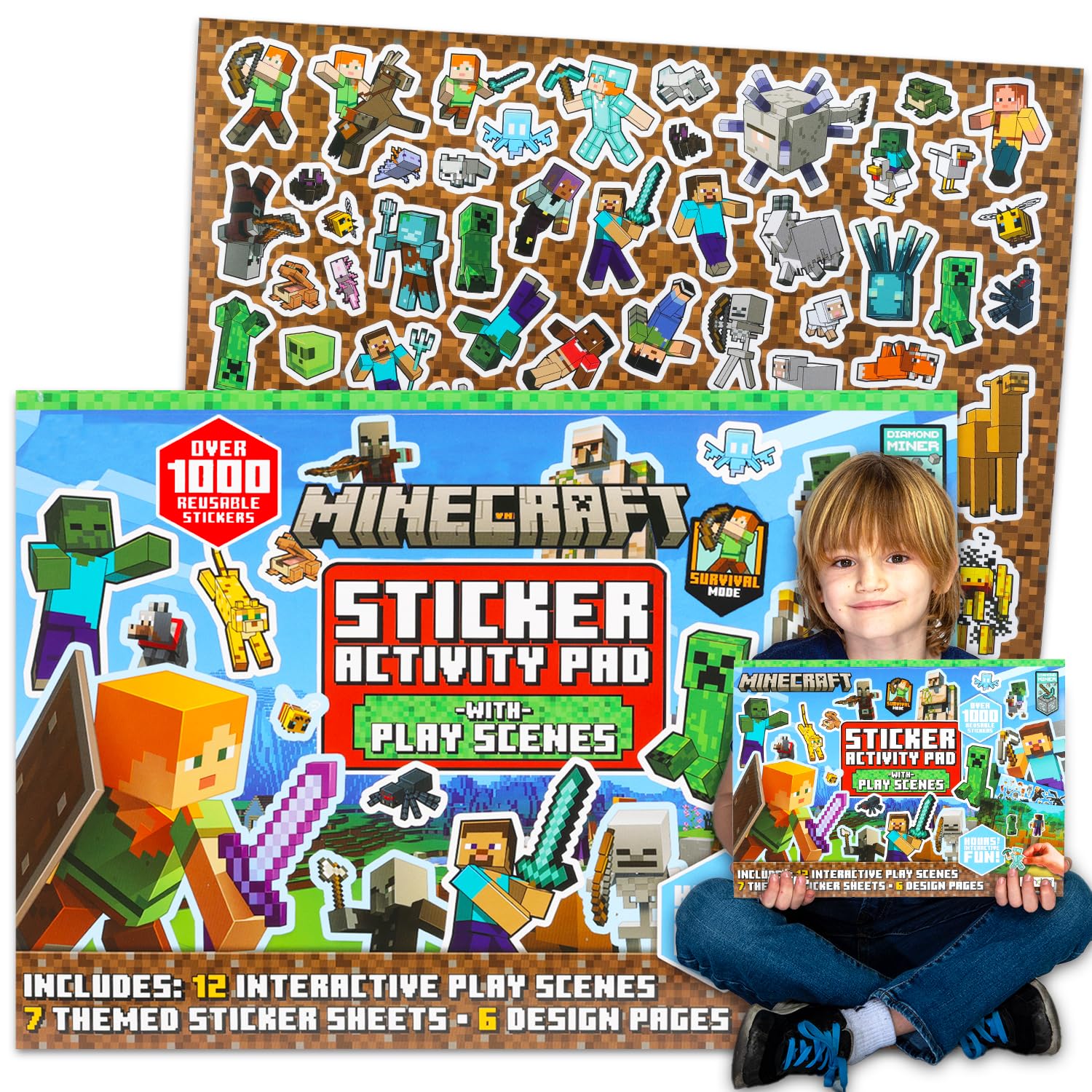 Minecraft Stickers Ultimate Activity Pad cover, ideal for on-the-go creative play.