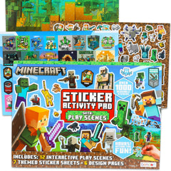 Minecraft Stickers Ultimate Activity Pad sticker sheets with 1000+ reusable stickers.