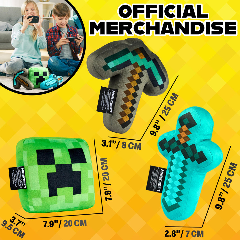 Minecraft sword plush 9-8in for play and display