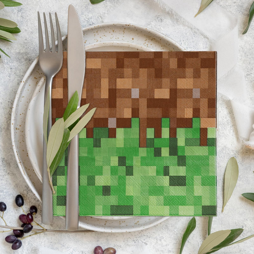 MinFyberd Pixel Party Napkins complement retro gamer decor setups.