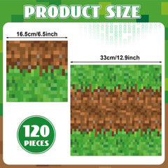 MinFyberd Video Game Theme Napkins with bold pixel design for kids parties.