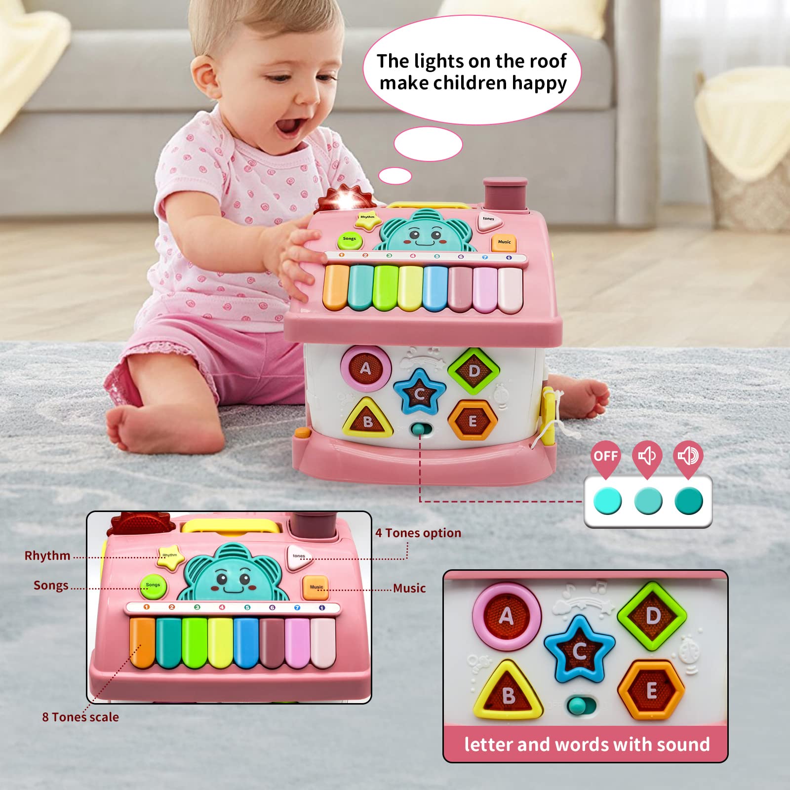 Ming You toddler uses music and buttons for engaging play and listening practice.