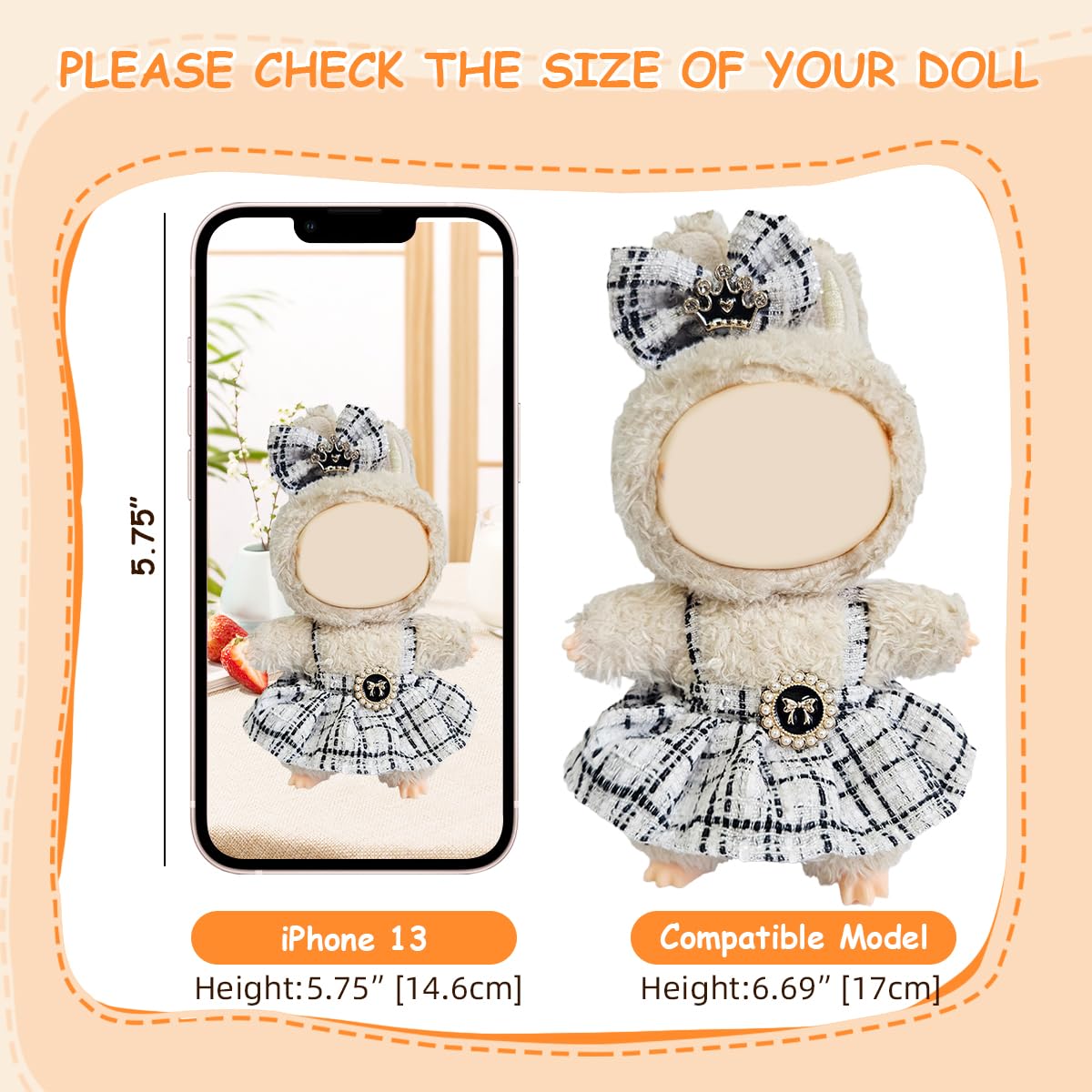 Mingmc embroidery-detailed outfits add delicate charm to 17cm dolls.