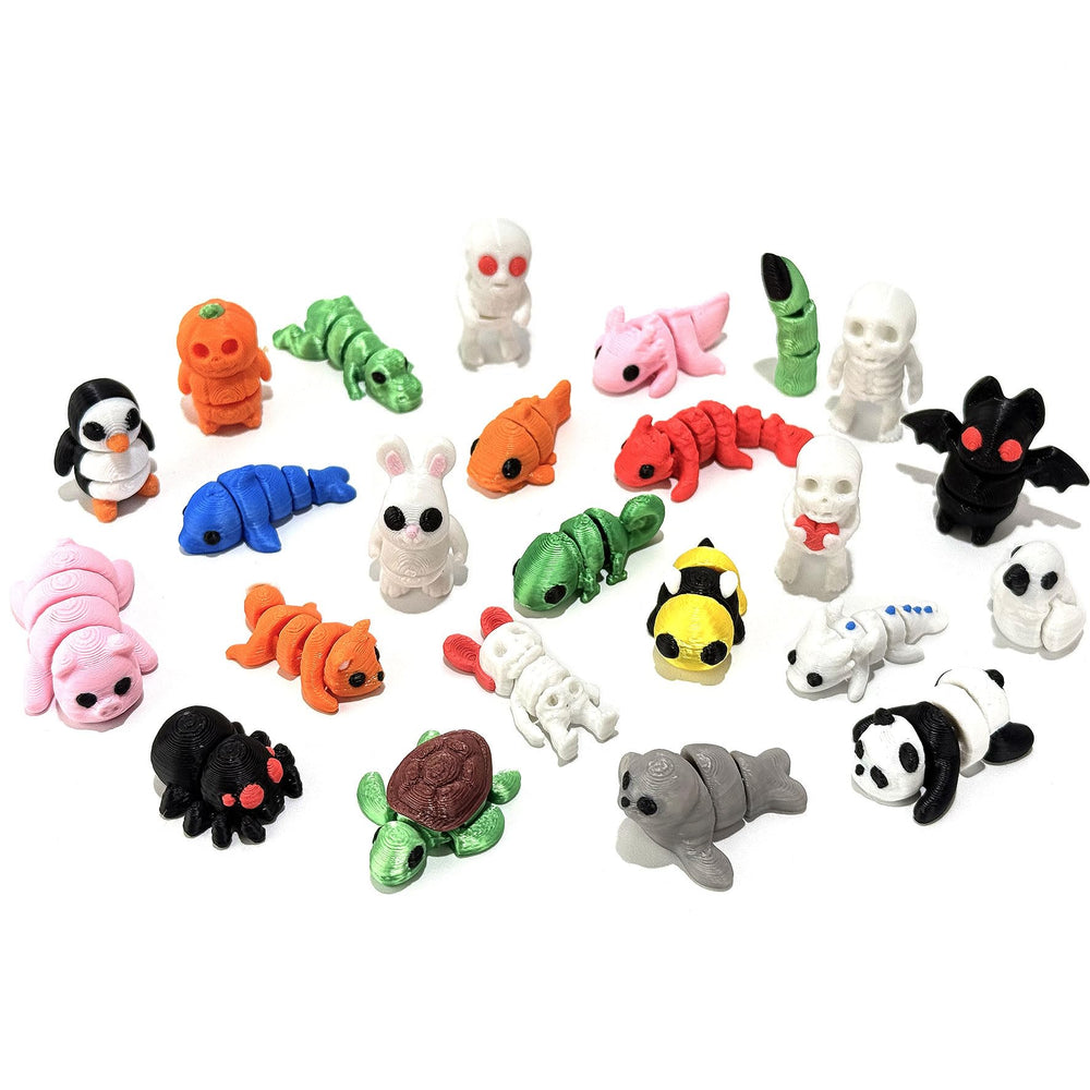 Mini 3D Printed Animals Set dog figurine with articulated joints for playful display