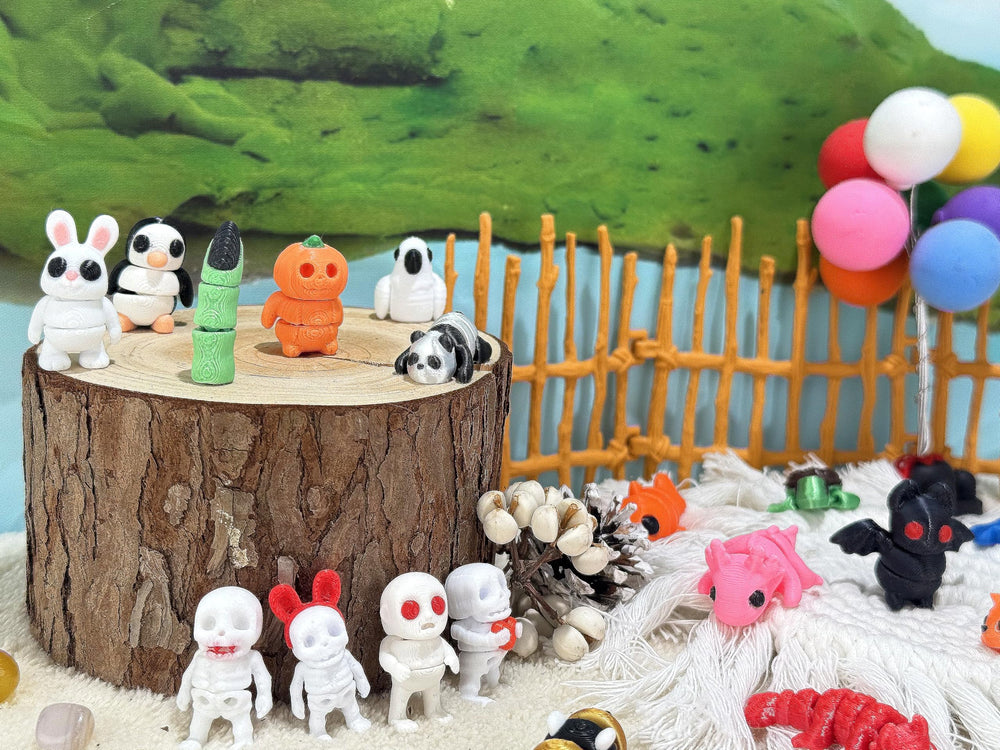 Mini 3D Printed Animals Set rabbit figurine with durable PLA for long-lasting use