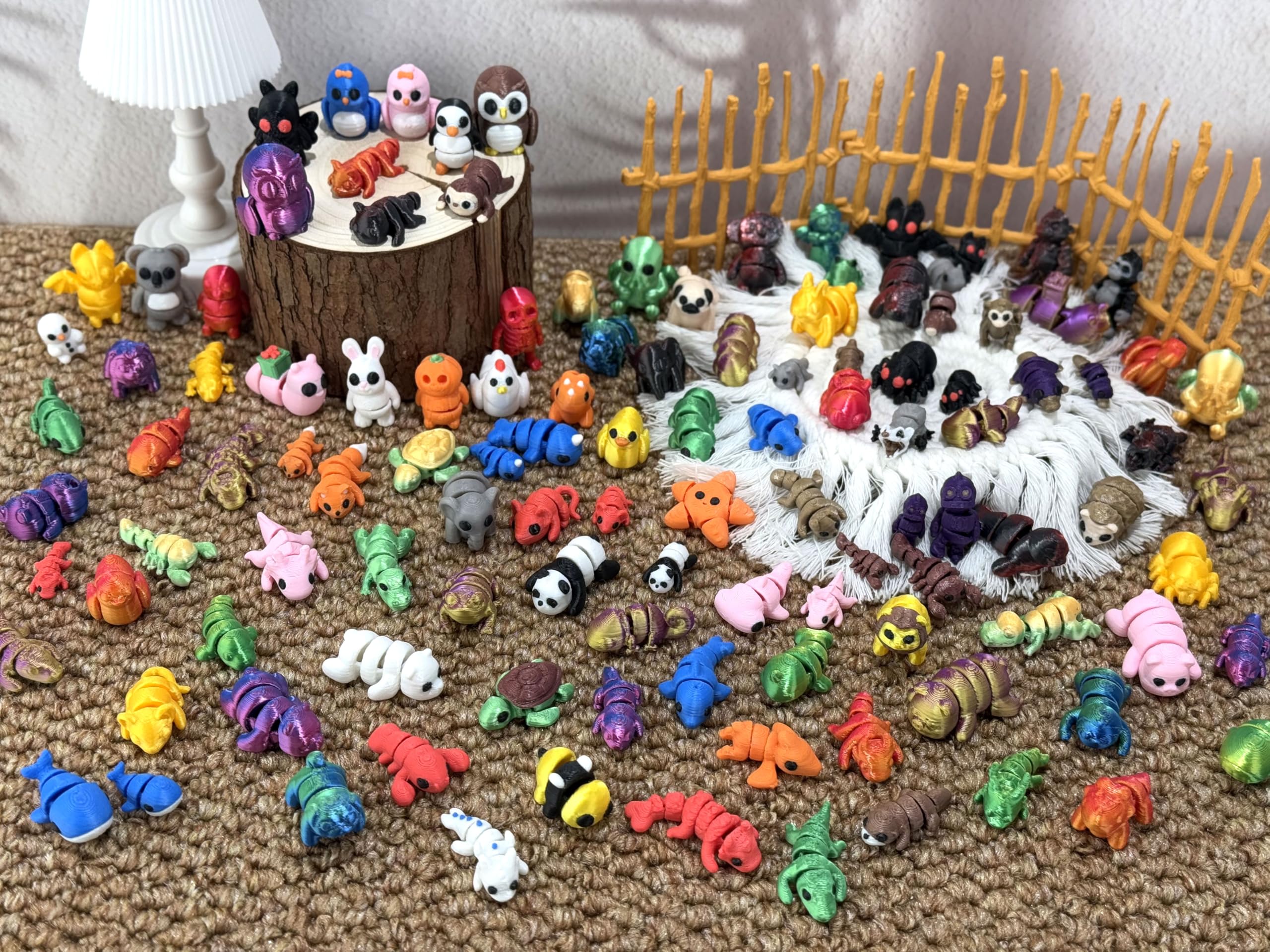 Articulated flexible figures enable varied scenes for imaginative play.