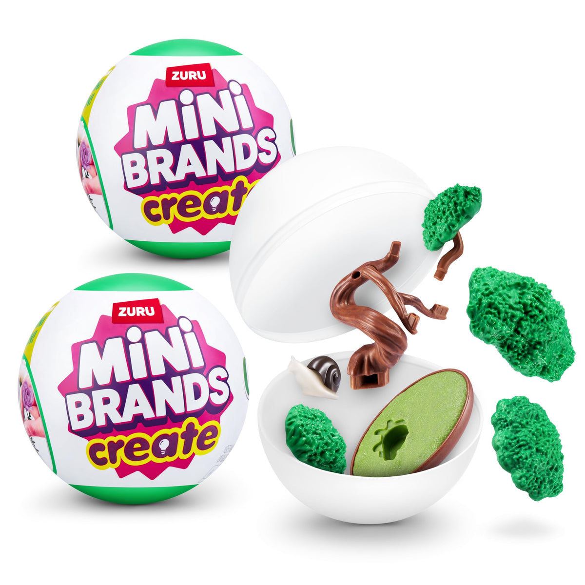 Mini Brands Create Garden Capsule 2-Pack unboxing shows tiny garden parts for imaginative play.