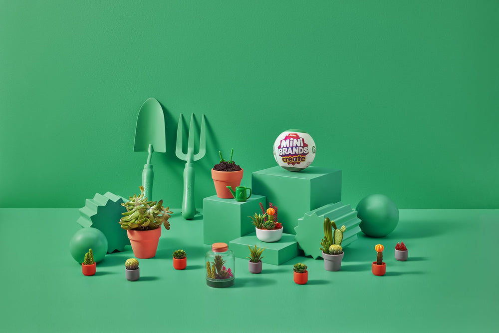 Mini Brands Create Garden capsule halves open for mess-free unboxing.