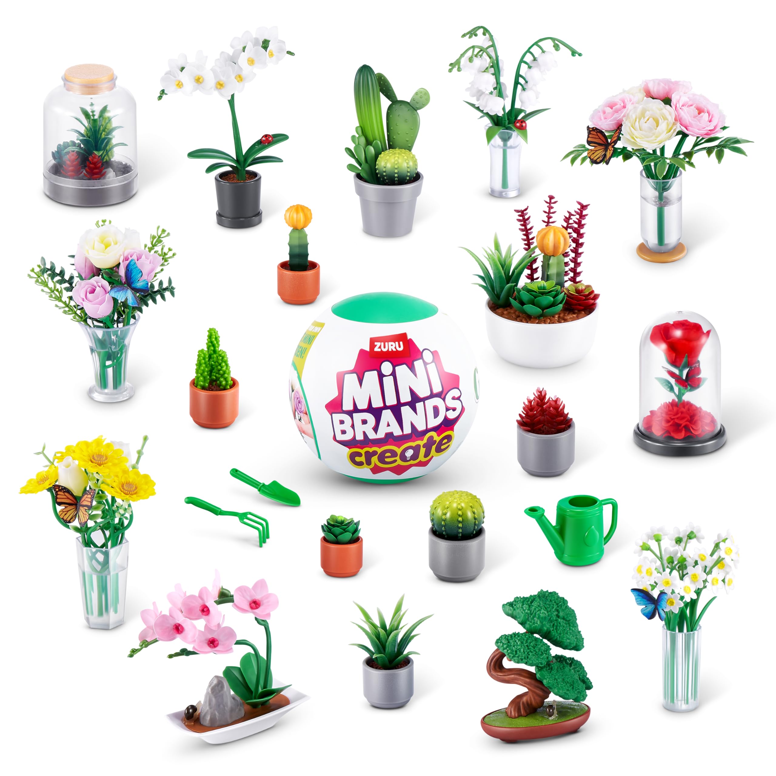 Mini Brands Create Garden Orchid and succulent minis showcase vibrant botanical details.