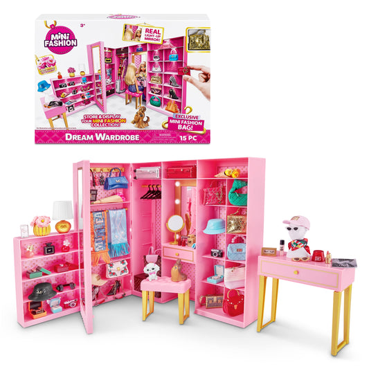Mini Brands Mini Fashion Dream Wardrobe open setup showing ample doll storage